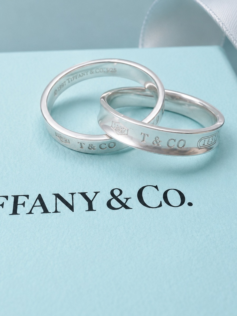 Tiffany & Co. 1837 Interlocking Circles Ring Sterling Silver — Size 5